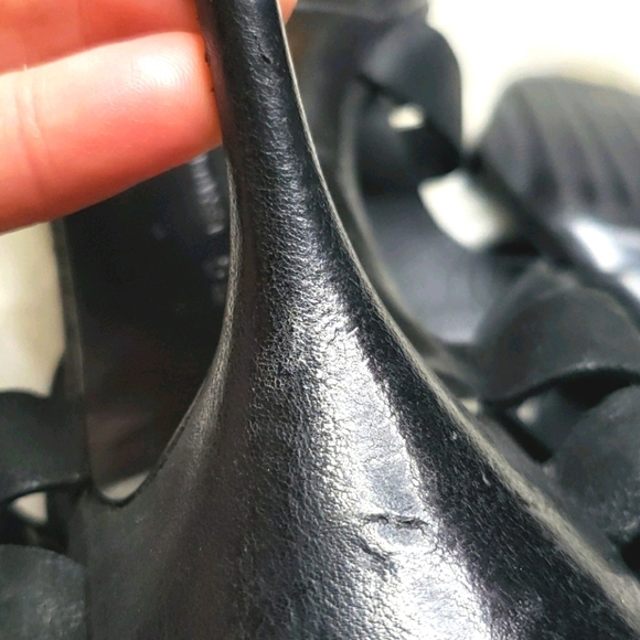 Vera Wang Lavender Label Heeled Black Leather 9 - Picture 7 of 11